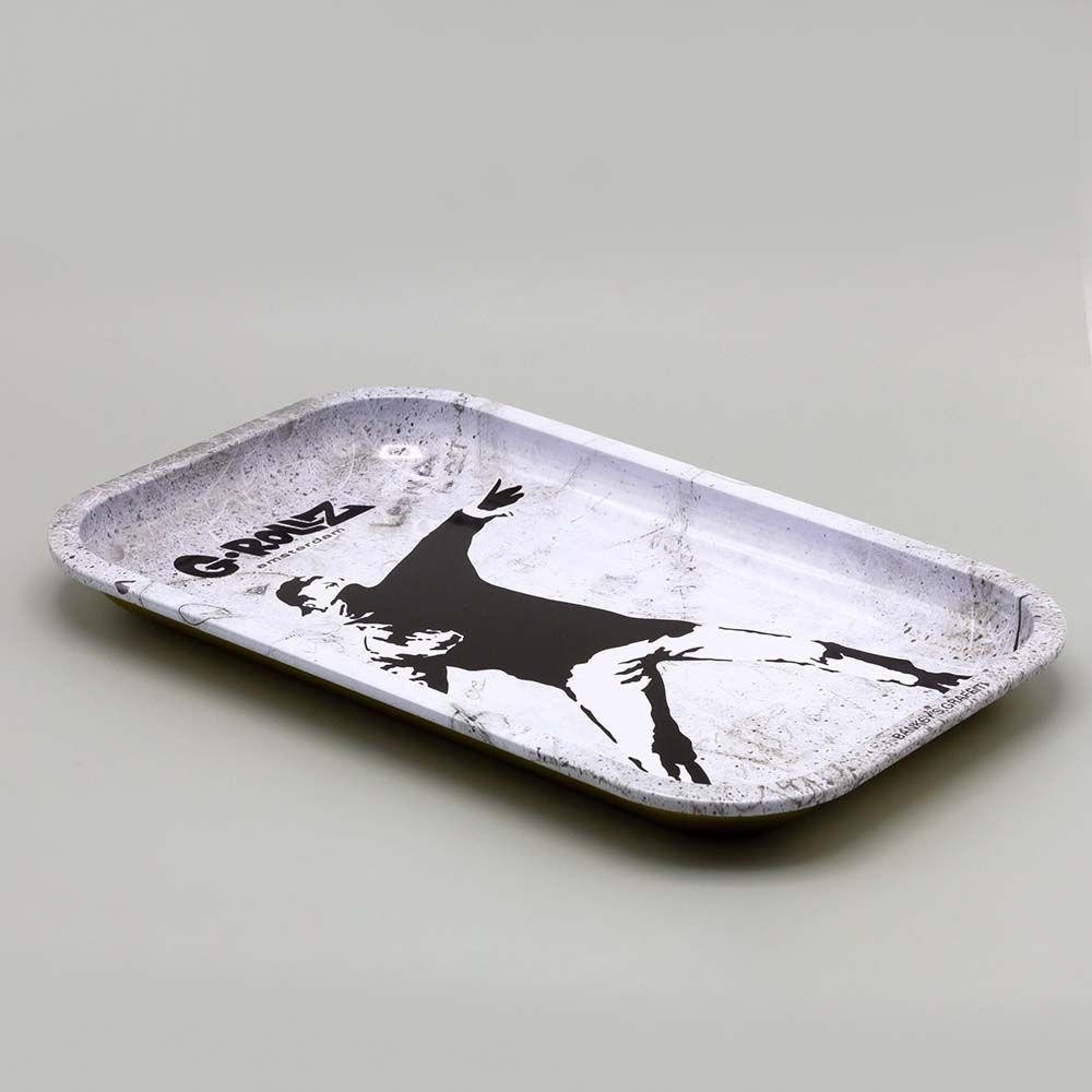  G-ROLLZ - BANKSY'S FLOWER THROWER ALT MEDIUM TIN TRAY 17.5 X 27.5 CM 