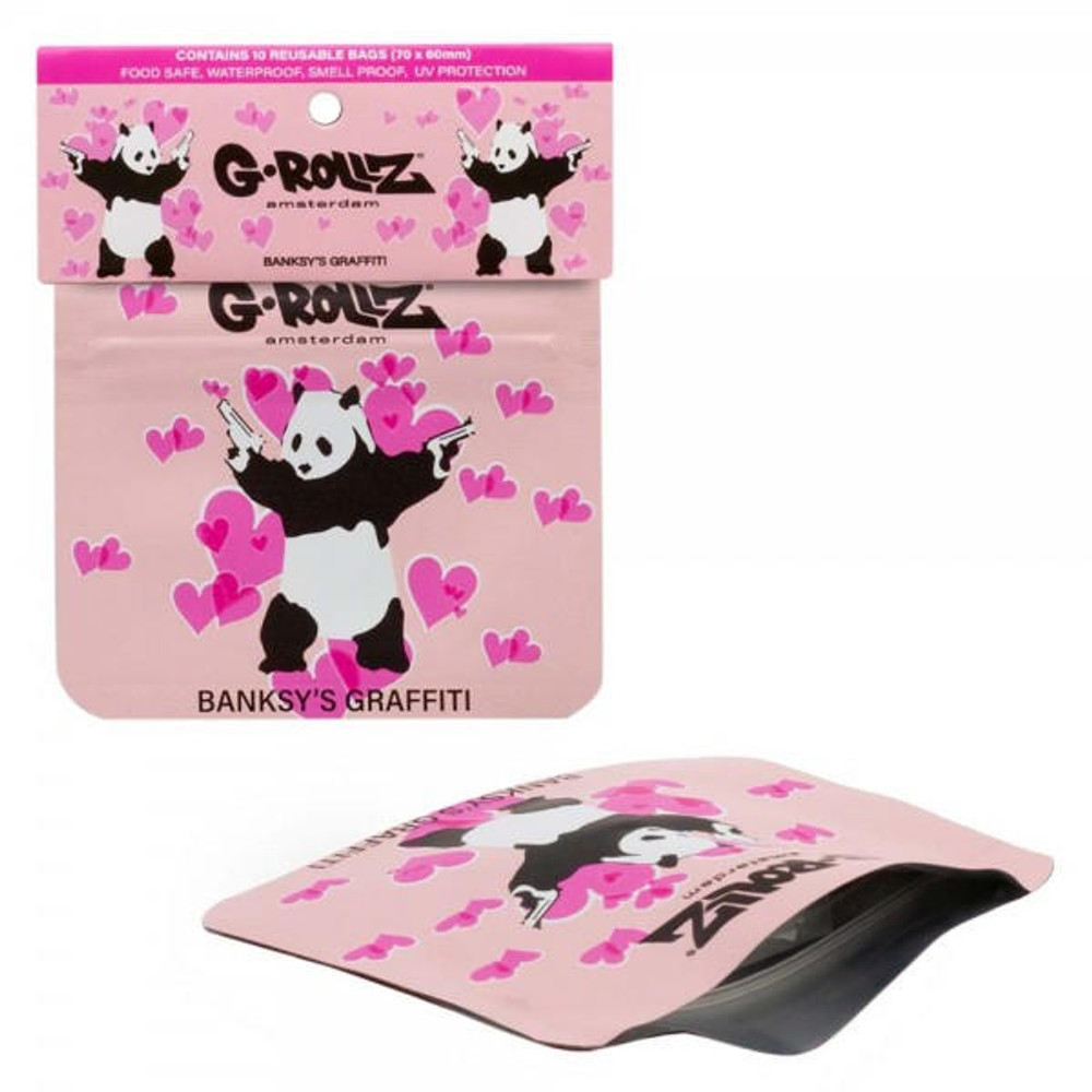  G-ROLLZ | BANKSY'S 70X60MM 10-PACK SMELL PROOF BAGS - 25CT DISPLAY 