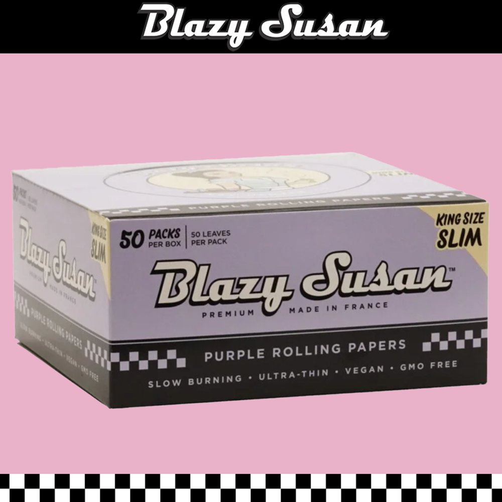 BLAZY SUSAN KING SIZE PURPLE ROLLING PAPERS - 50CT