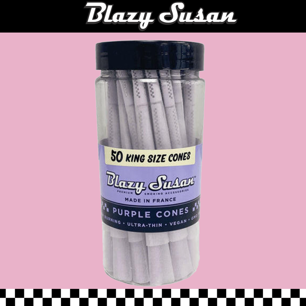 BLAZY SUSAN KING SIZE PURPLE CONES - 50CT