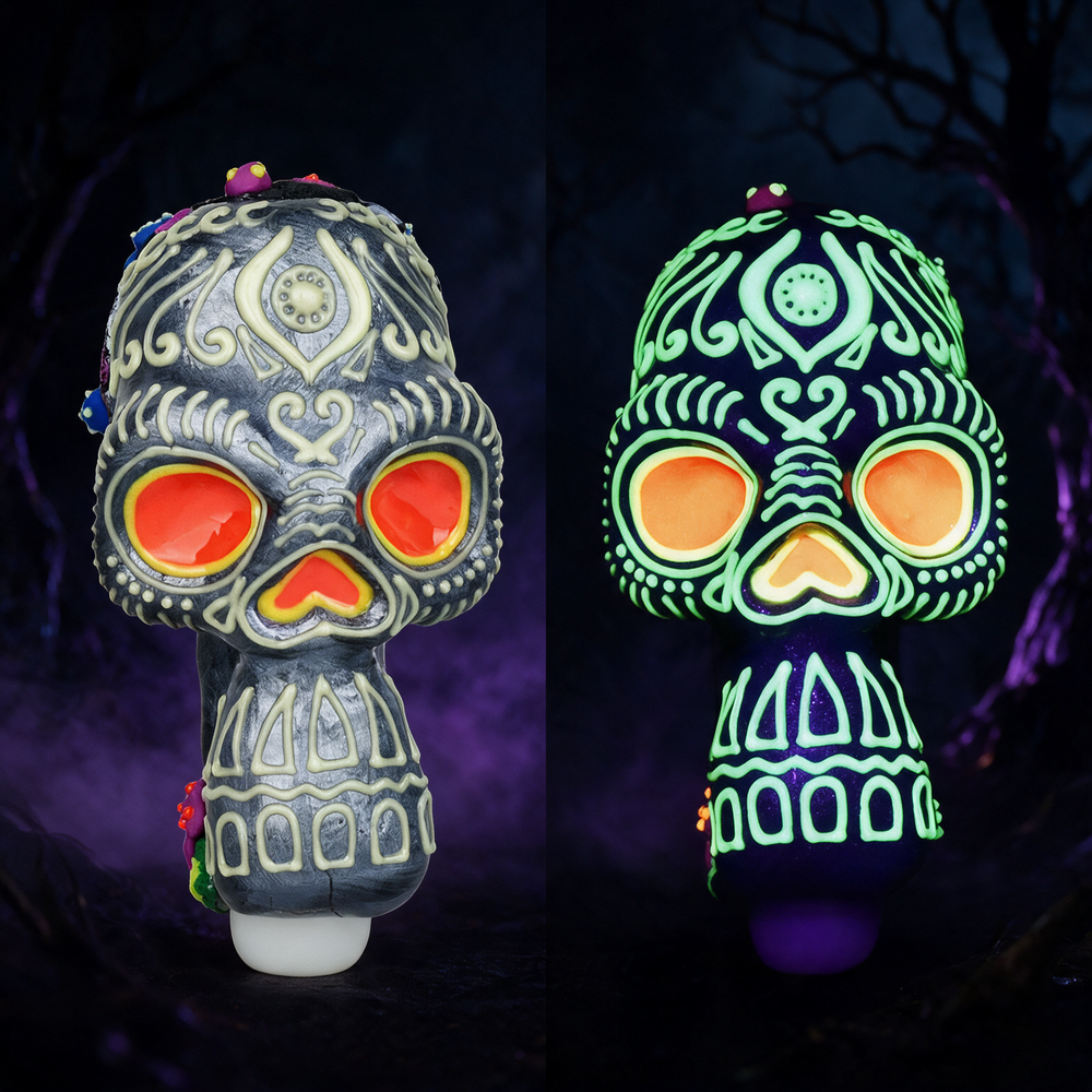 PULSAR VOODOO SKULL SPOON PIPE 5.5" - 1CT