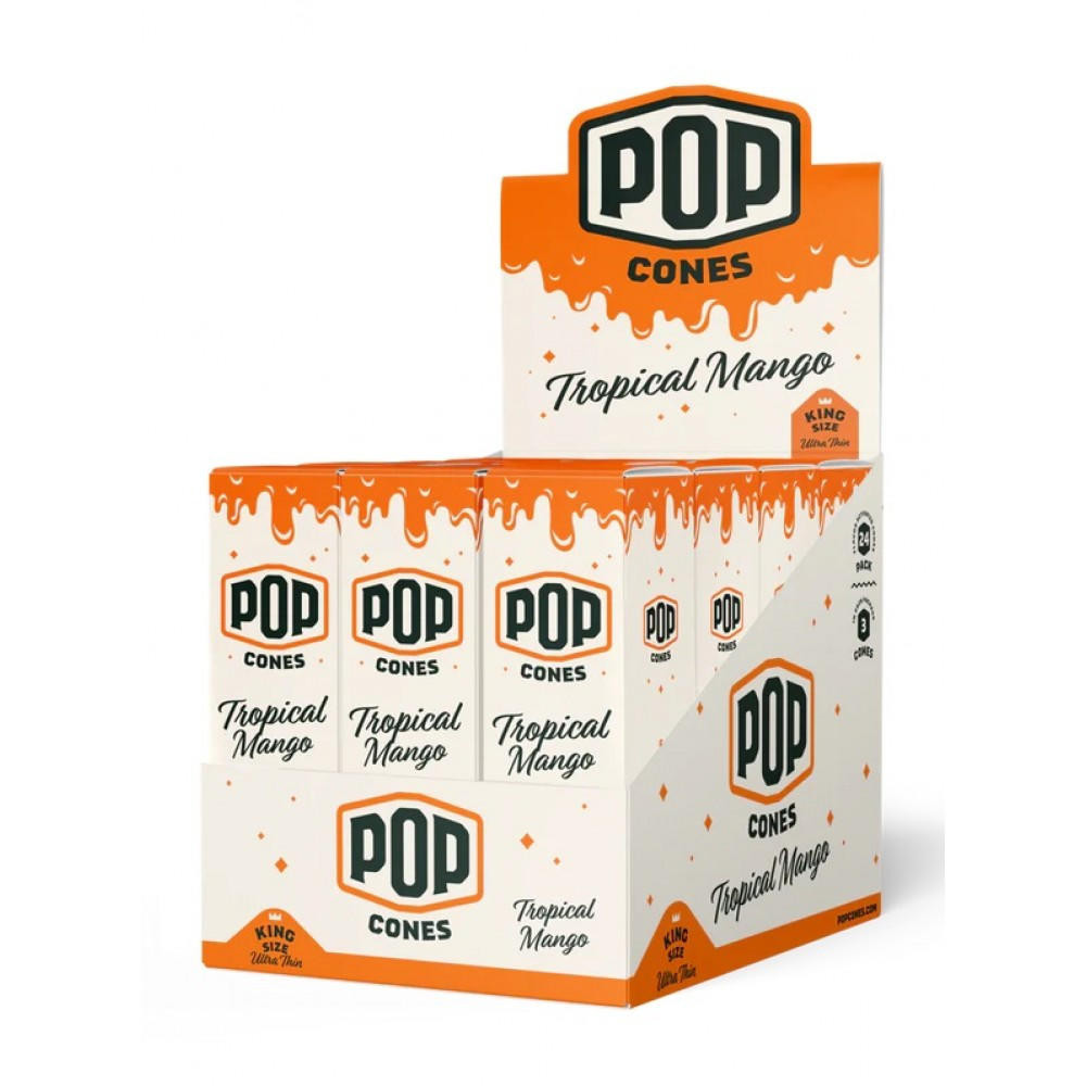  POP CONES - 3PK ULTRA THIN KING SIZE CONES - 24CT DISPLAY 