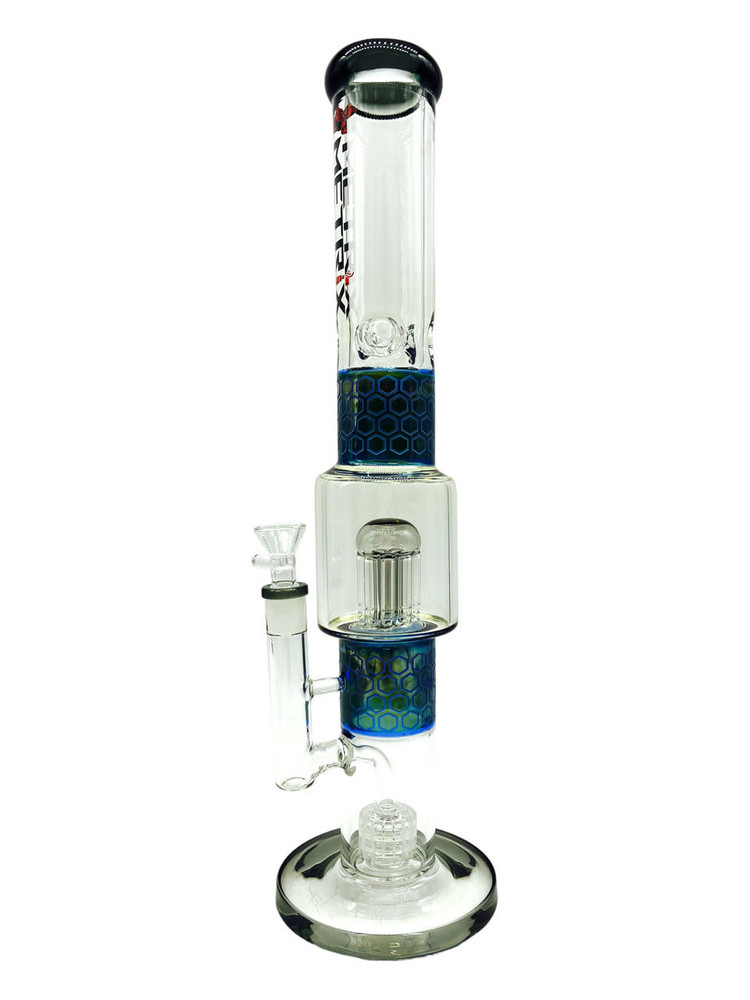  METRIX HONEYCOMB DESIGN DUAL PERC WATERPIPE 17" 