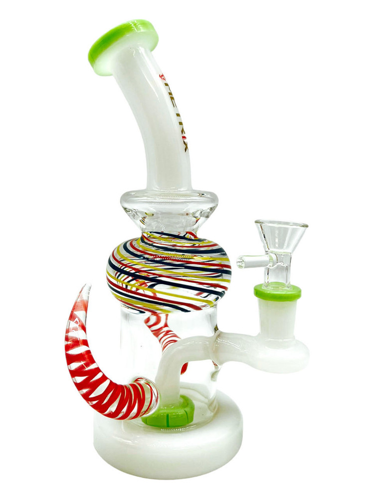  METRIX SWIRL DESIGN WITH HORNS DISC PERC WATERPIPE 8" 