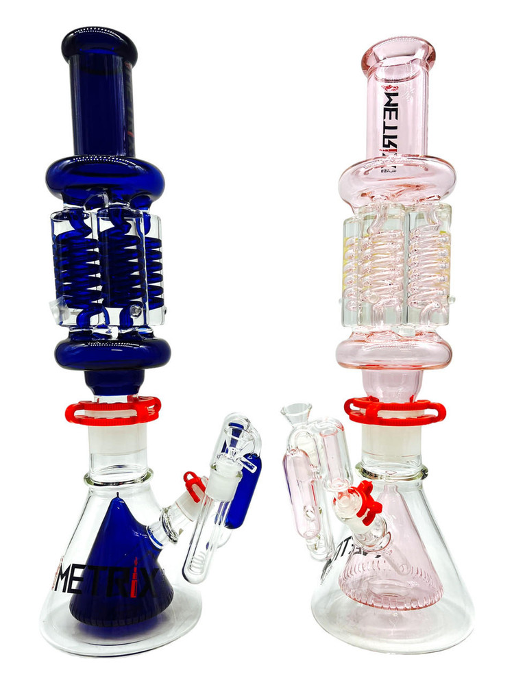  METRIX CONE BASE QUAD FREEZABLE COIL WITH ASH CATCHER WATERPIPE 20" 
