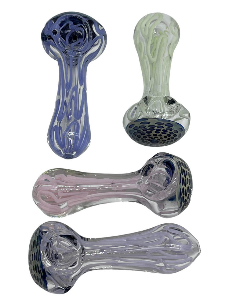  SLIME COLOR WITH HONEYCOMB HEAD HEAVY HANDPIPE 4" - BAG OF 5CT 