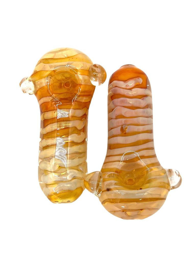  GOLDEN SHADE INSIDE TWISTING HEAVY SPOON HANDPIPE 5" - BAG OF 5 