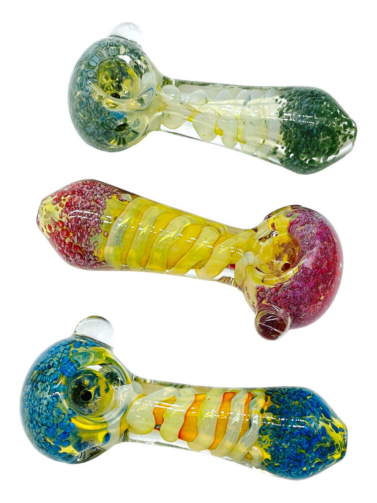  GOLDEN FUMED FRITS HANDPIPE 4" - BAG OF 5CT 