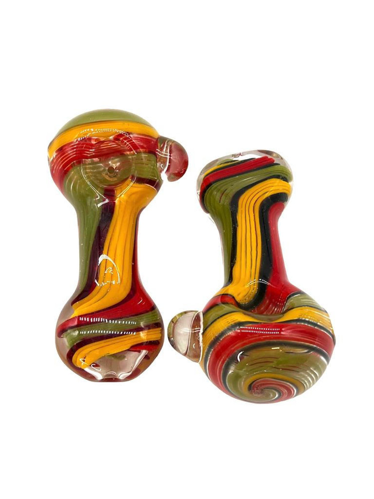  RASTA SPIRAL DESIGN HANDPIPE 4" - BAG OF 5 