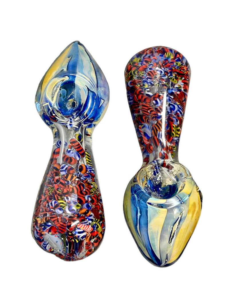  POINTY HEAD AND COLOR DESIGNED HANDPIPE 4" - BAG OF 2 