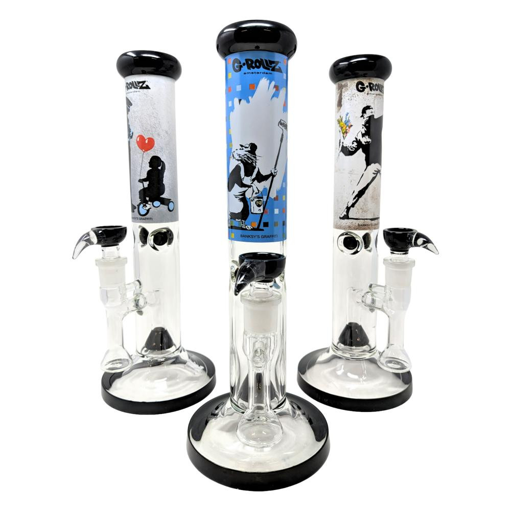  G-ROLLZ BANKSY'S SPEEDING TRICYCLE STRAIGHT WATERPIPE 13.5" 