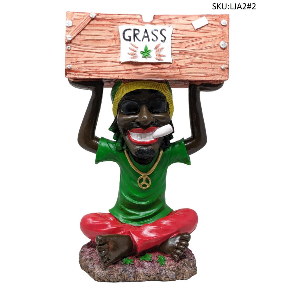  LARGE GRASS JAMAICAN MAN ASHTRAY (LJA2) 