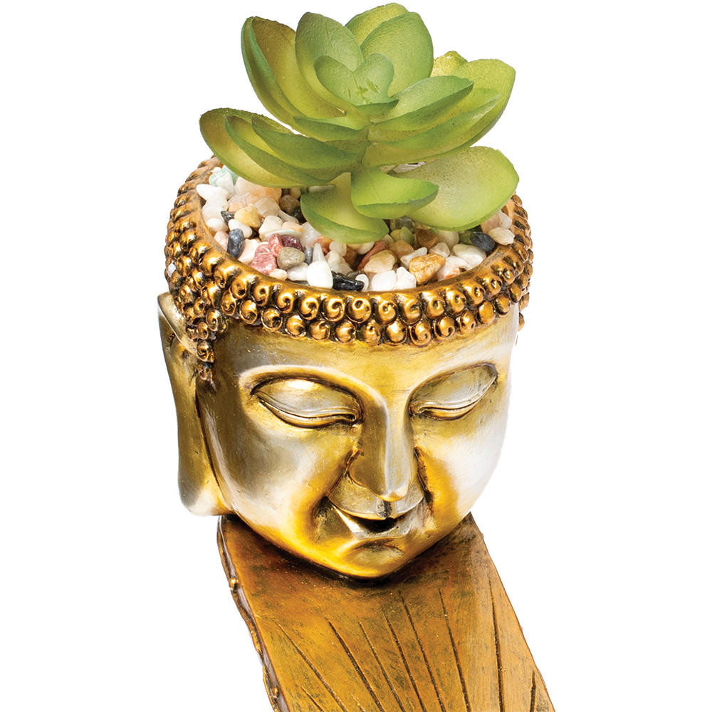  FUJIMA BUDDHA INCENSE BURNER WITH PLANT 12.5" 