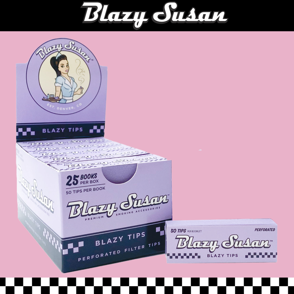BLAZY SUSAN PURPLE PERFORATED FILTER TIPS - 25CT