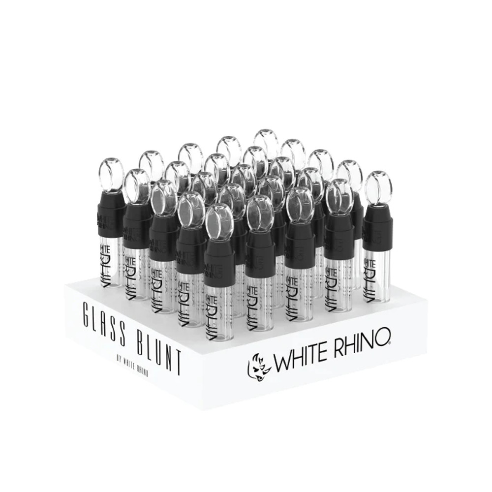 WHITE RHINO GLASS BLUNT SLIDER - 25CT DISPLAY