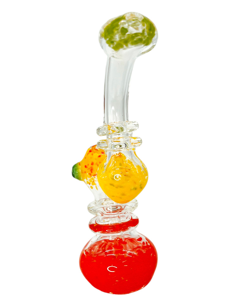 HEAVY DOUBLE VOLUME FUMED BUBBLER 8"