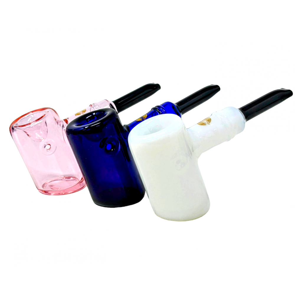 ON POINT GLASS - 5.5" ASSORTED COLOR SHERLOCK HAND PIPE - 12CT JAR