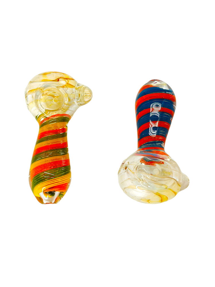 TWISTING COLOR SRIPED HEAVY HANDPIPE 4" - 5CT BAG