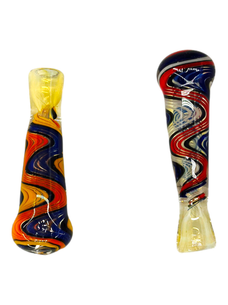 WIGWAG DESIGN GLASS CHILLUM 3" - 10CT BAG