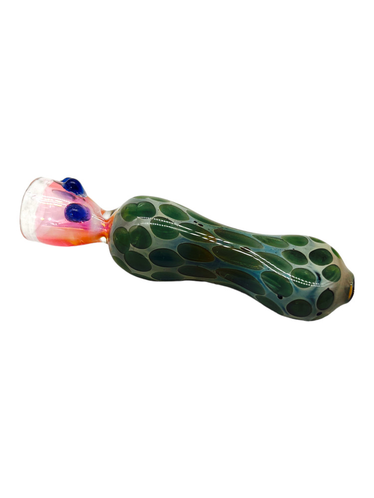 MARBLE HEAD DOTTED GLASS CHILLUM 3" - 10CT BAG