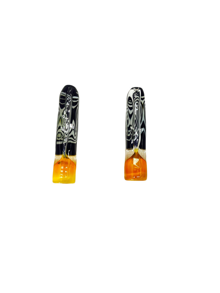 HALLUCINATION ZEBRA GLASS CHILLUM 3" - 10CT BAG