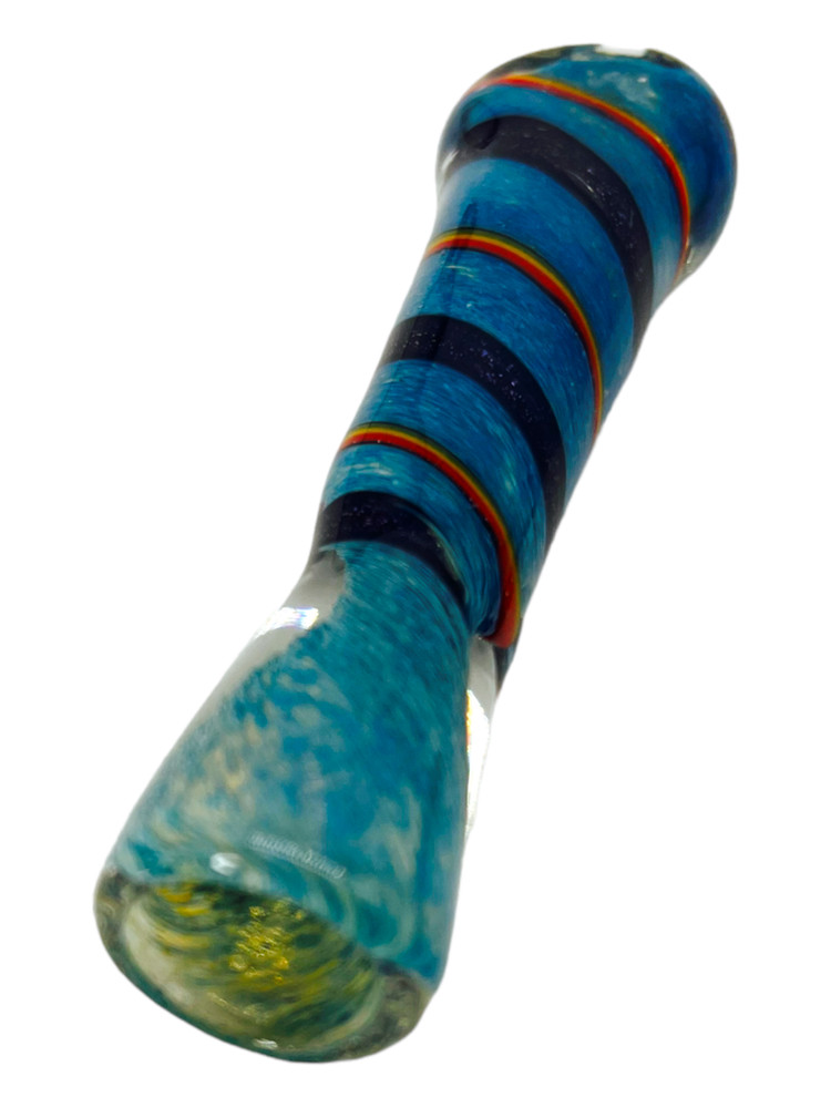 SPIRAL MULTI COLOR DESIGN GLASS CHILLUM 3" - 10CT BAG