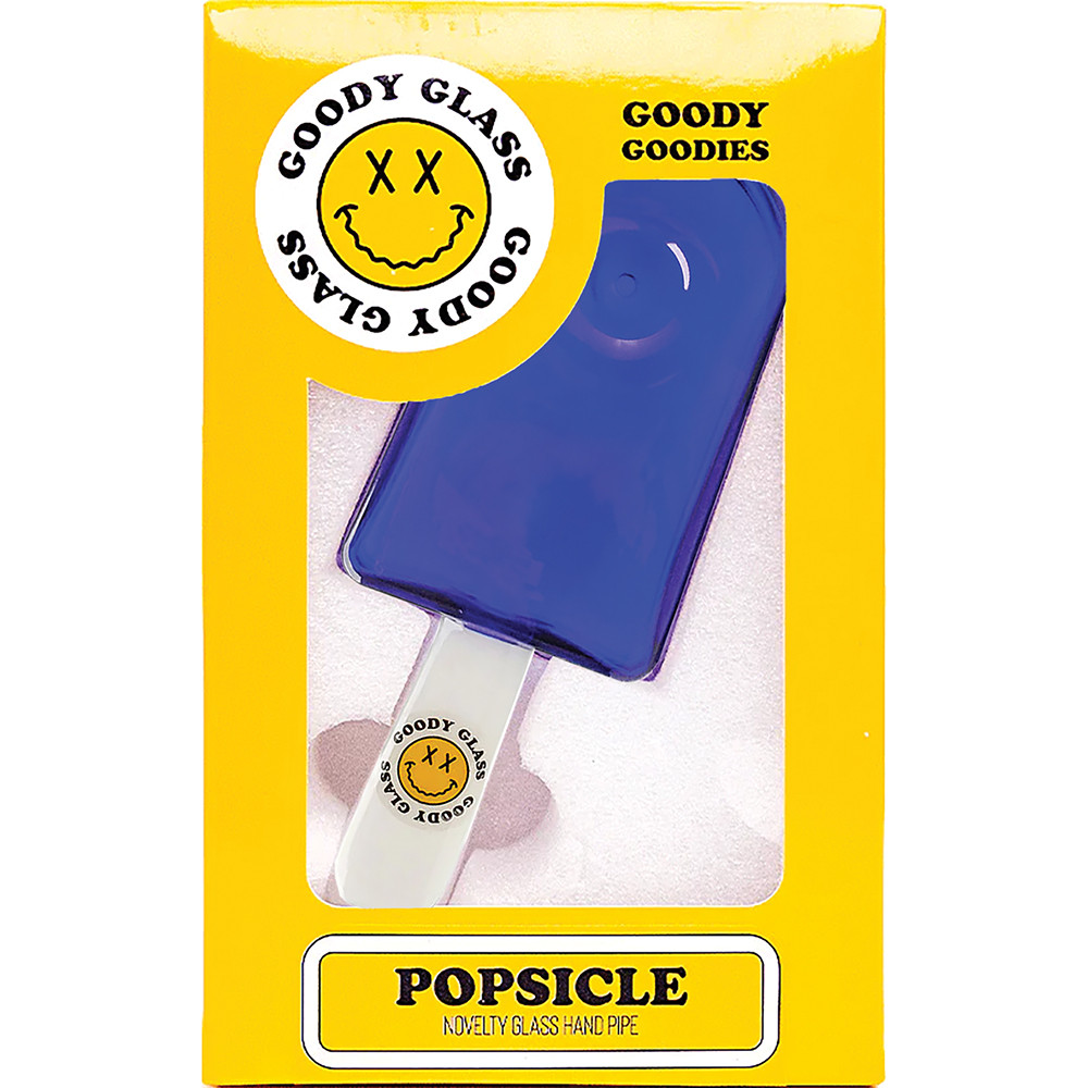 GOODY GLASS 4.5IN BLUE POPCICLE HAND PIPE