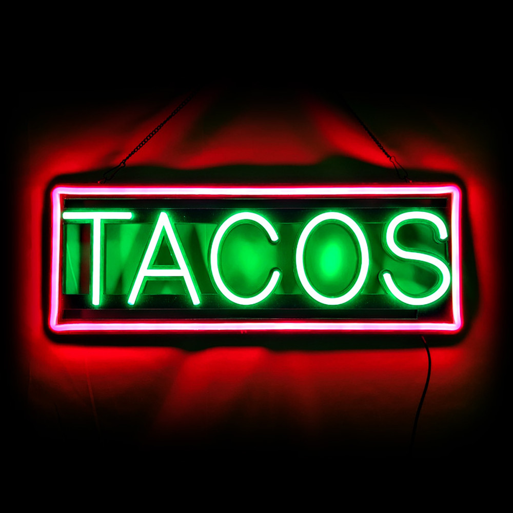 NEON LED SIGN WITH REMOTE - TACOS