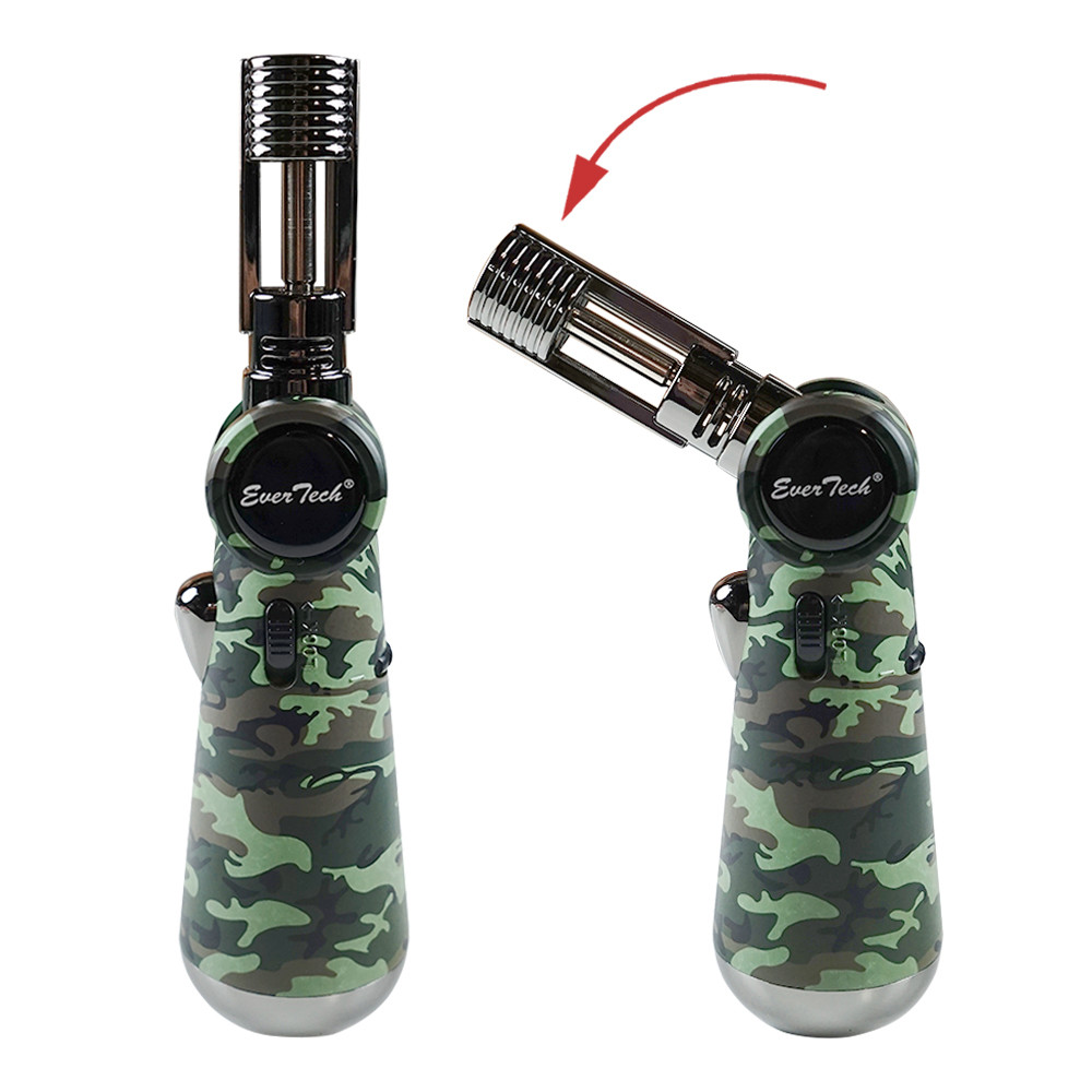EVERTECH JET TORCH LIGHTERS WITH ADJUSTABLE NOZZLES - CAMO - 5CT
