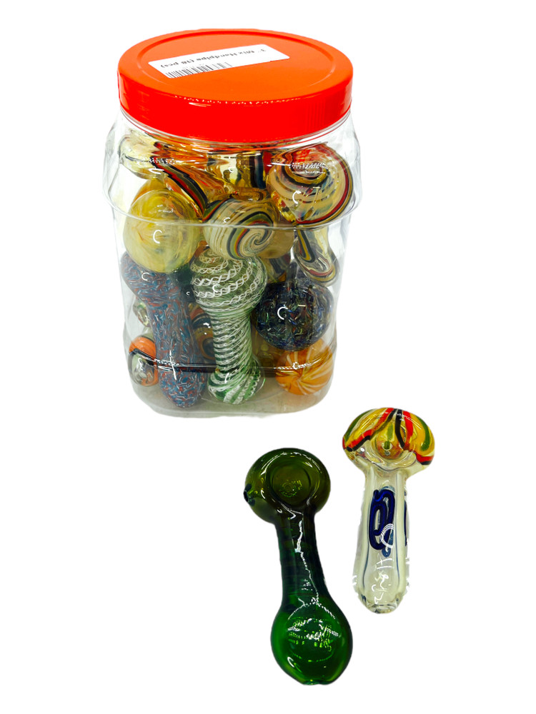 3" GLASS PREMIUM HANDPIPE MIX - 18CT JAR