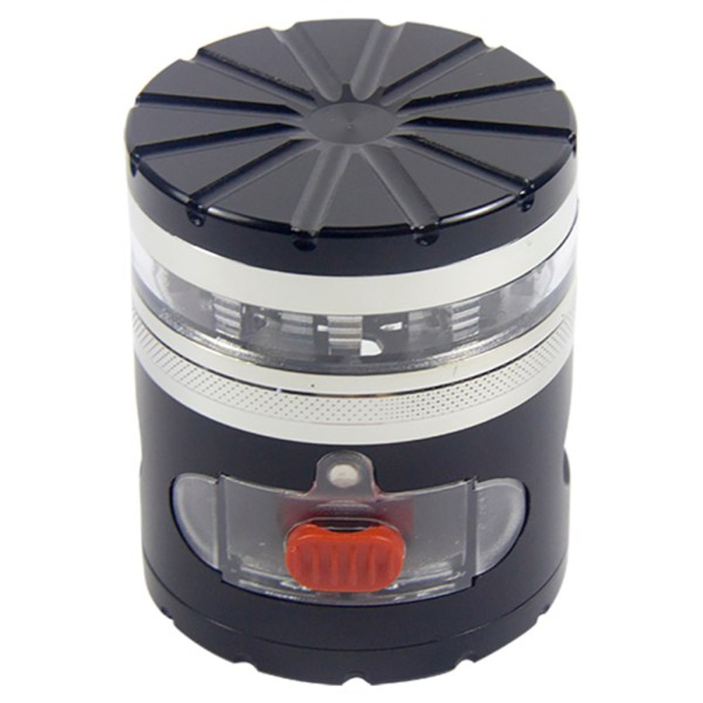 5 PART GRINDER WITH TRANSPARENT GRINDING COMPARTMENT AND SIDE DRAWER 63MM - 6CT