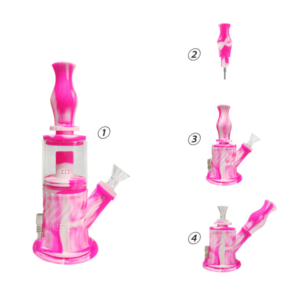 WAXMAID 4 IN 1 DOUBLE PERCOLATOR WATER PIPE ASSORTED COLOR