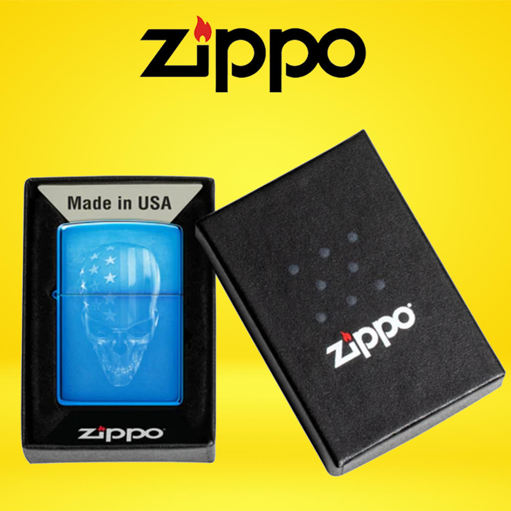 ZIPPO - AMERICAN SKULL DESIGN LIGHTER - 1CT