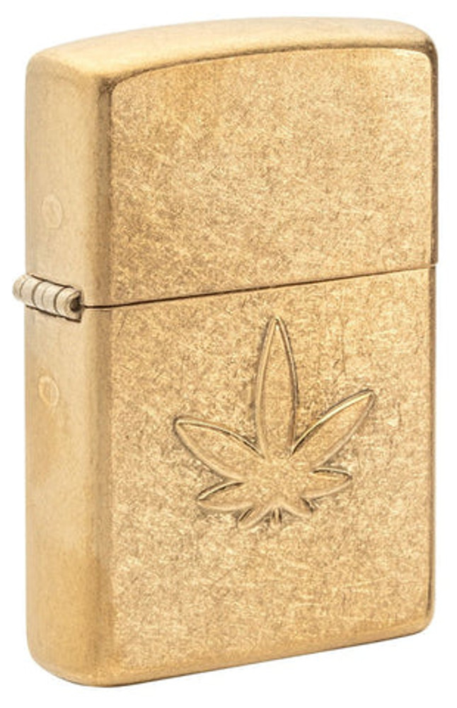 ZIPPO - CANNABIS GOLD DESIGN LIGHTER - 1CT