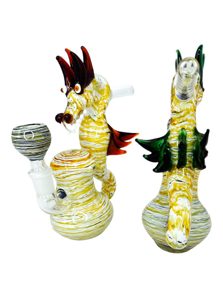 FLYING DRAGON FUMED MIX COLOR PREMIUM BUBBLER 8"