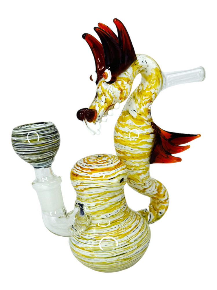 FLYING DRAGON FUMED MIX COLOR PREMIUM BUBBLER 8"