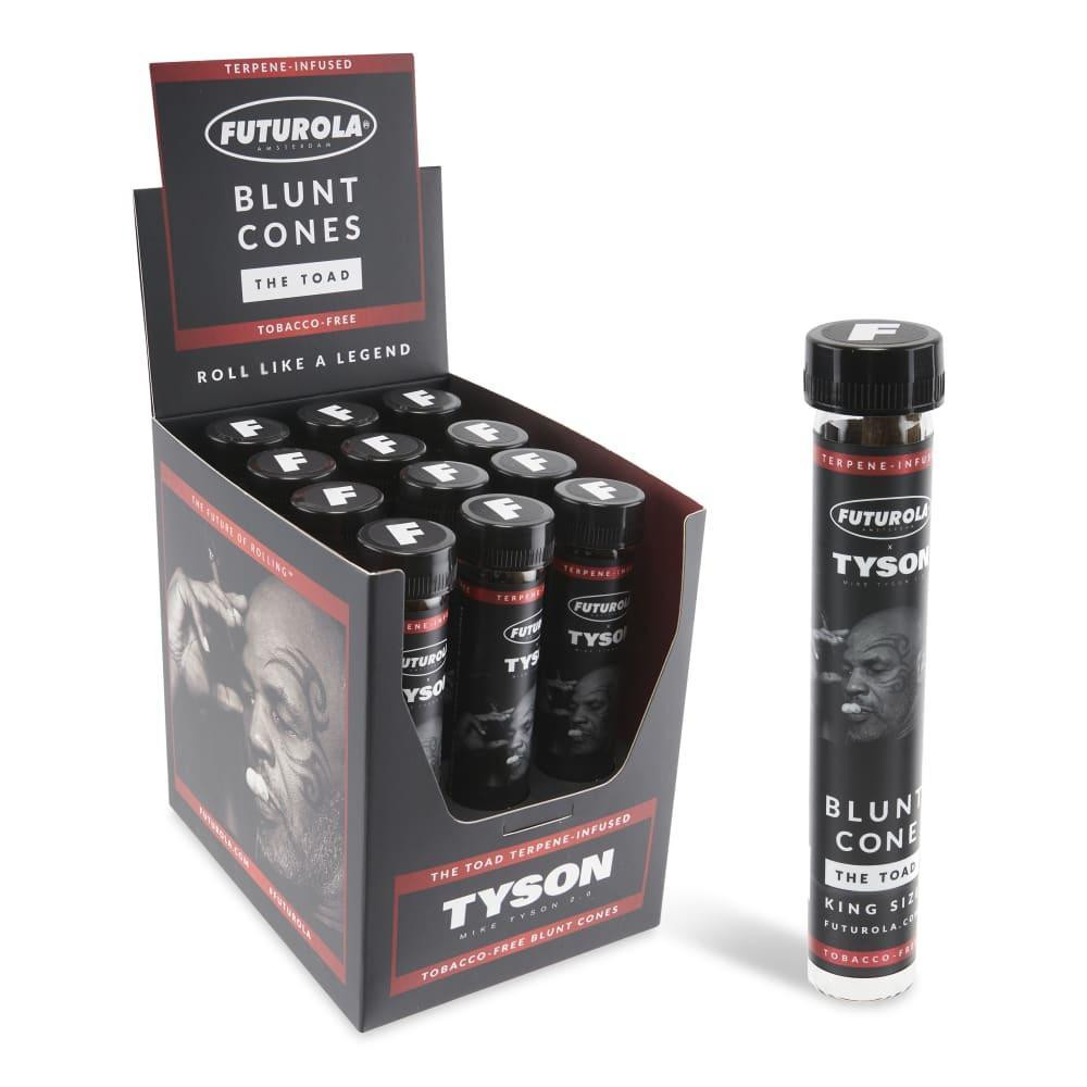 TYSON RANCH - FUTUROLA PRE ROLLED BLUNT CONES THE TOAD DISPLAY - 12CT