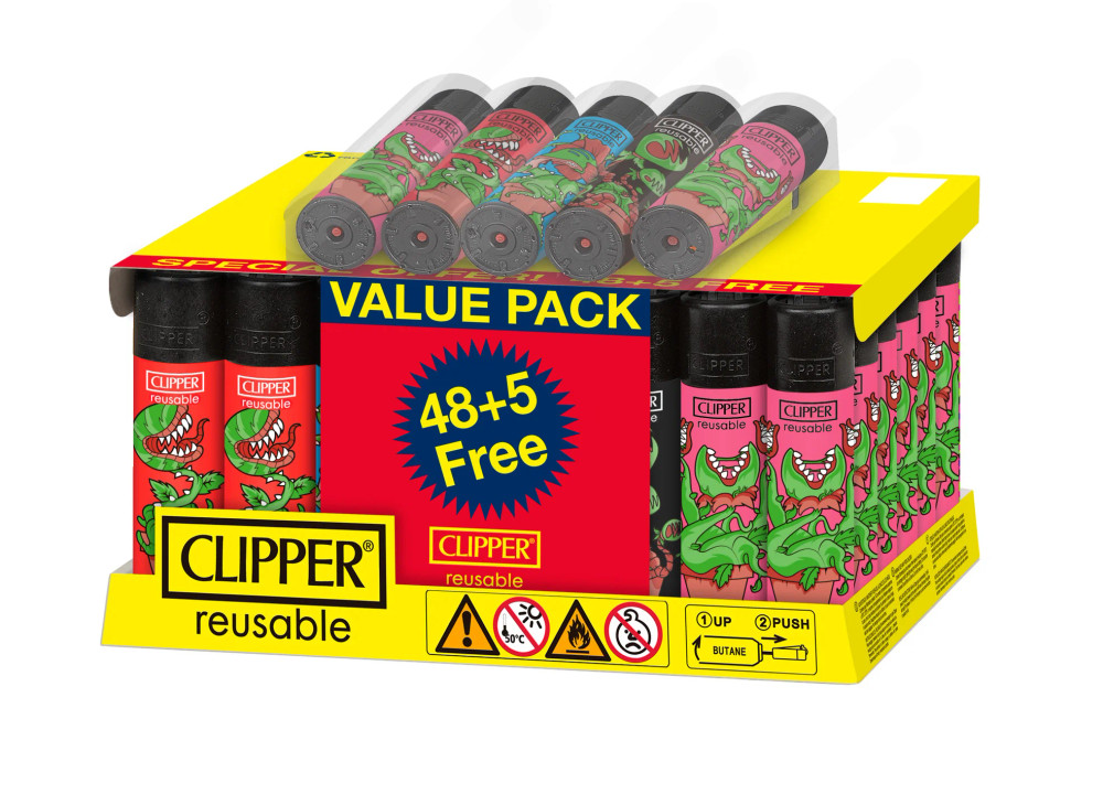 CLIPPER CLASSIC LARGE PRINTED EVIL PLANTS - 48CT DISPLAY