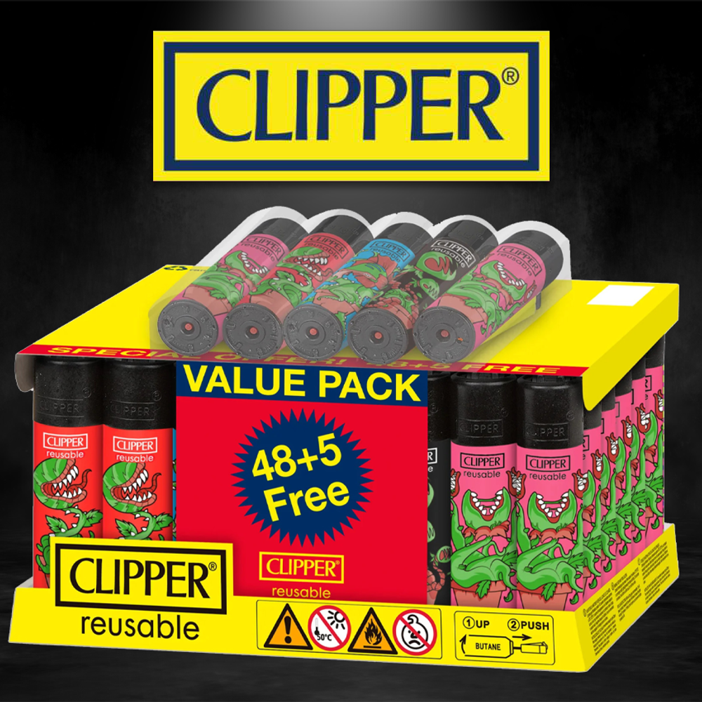 CLIPPER CLASSIC LARGE PRINTED EVIL PLANTS - 48CT DISPLAY