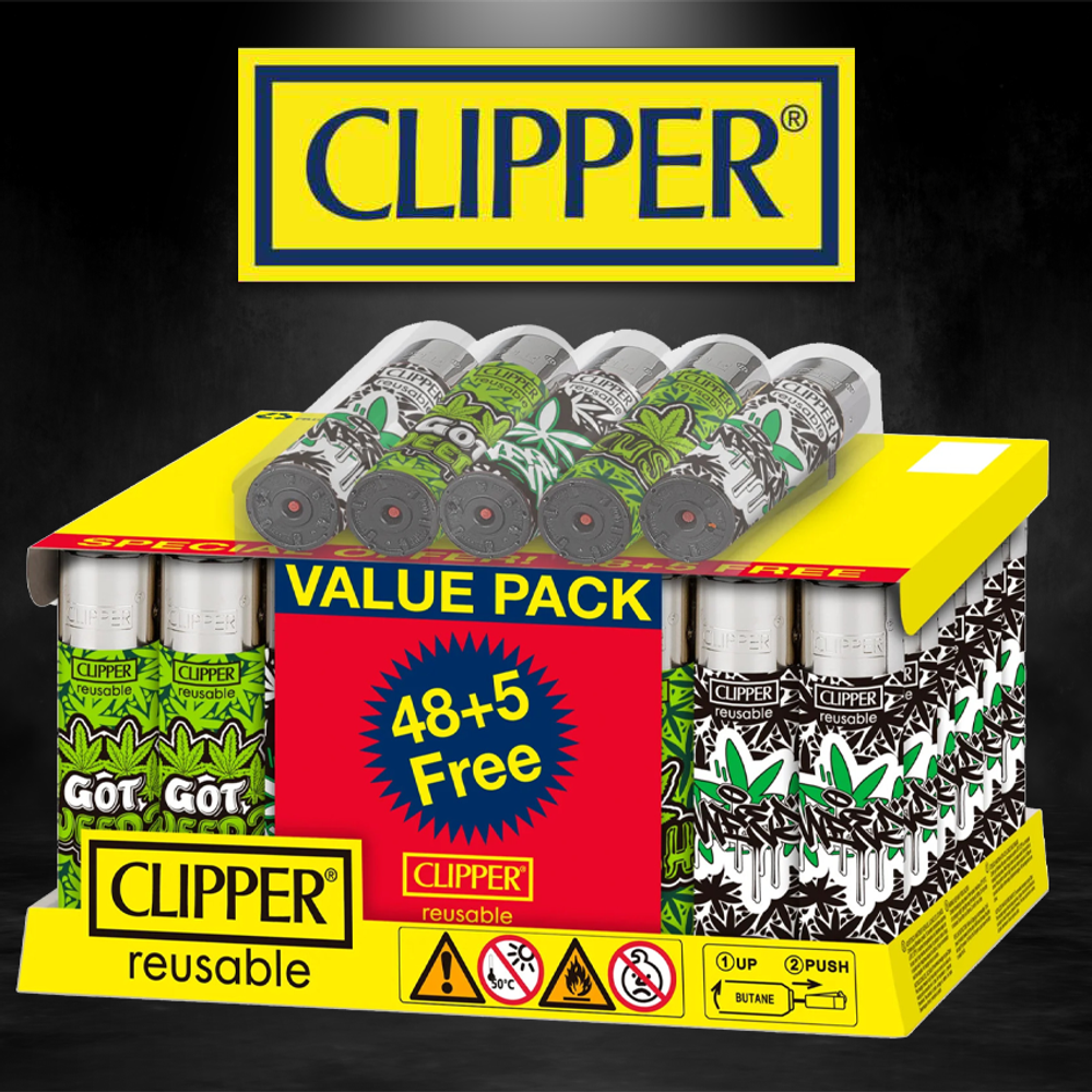 CLIPPER CLASSIC LARGE PRINTED GRAFFITI LEAVES - 48CT DISPLAY