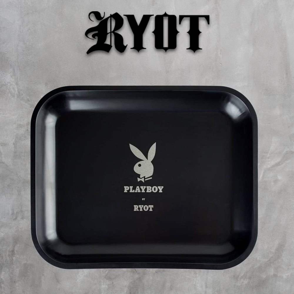 PLAYBOY BY RYOT TIN LARGE TRAY - SILVER BUNNY