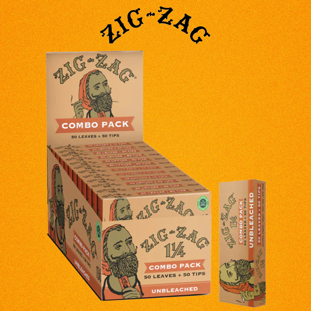 ZIG-ZAG COMBO PACK 1 1/4 UNBLEACHED - 24CT DISPLAY