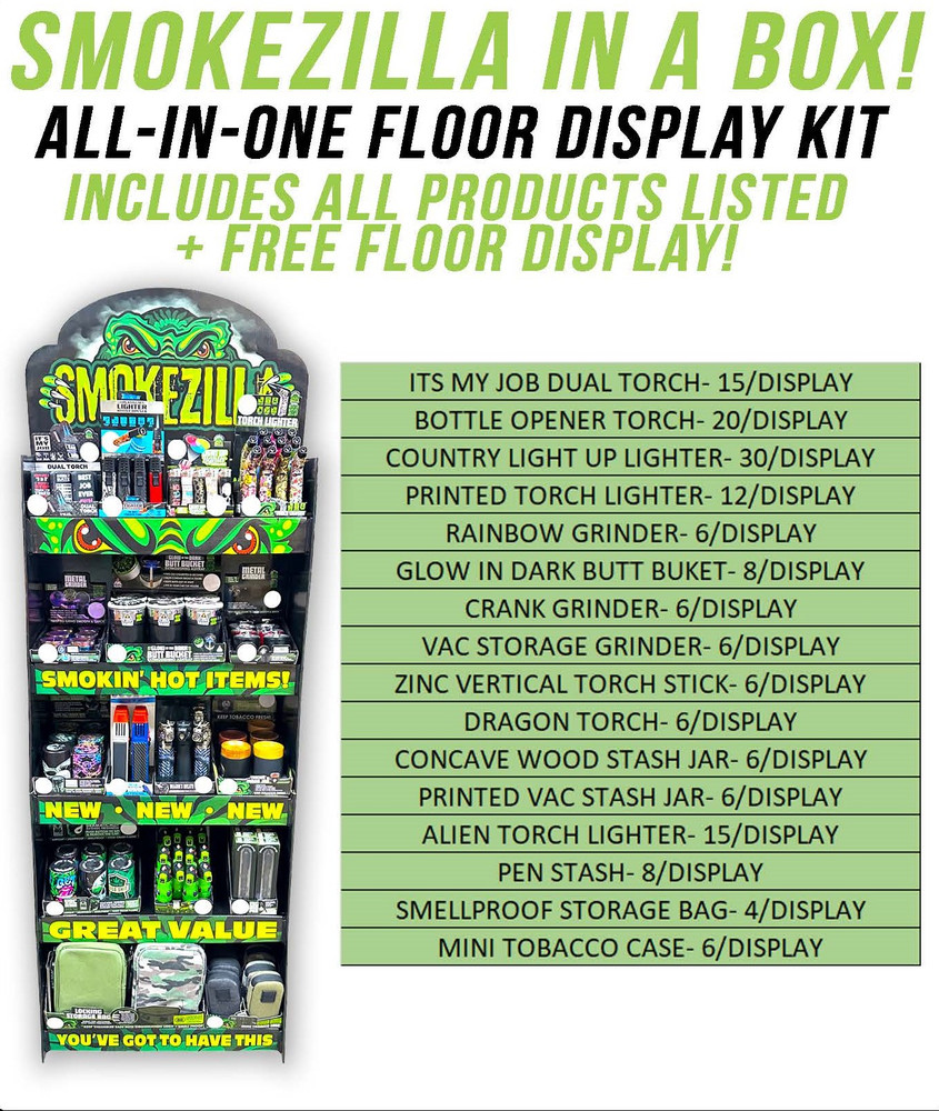 SMOKEZILLA CRUSTED ALL IN ONE FLOOR DISPLAY #3 - 160CT