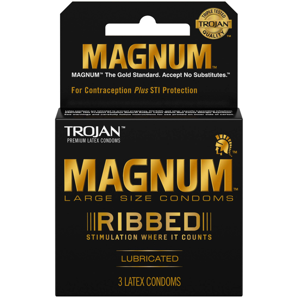 TROJAN MAGNUM RIBBED CONDOMS - 3PK/6CT