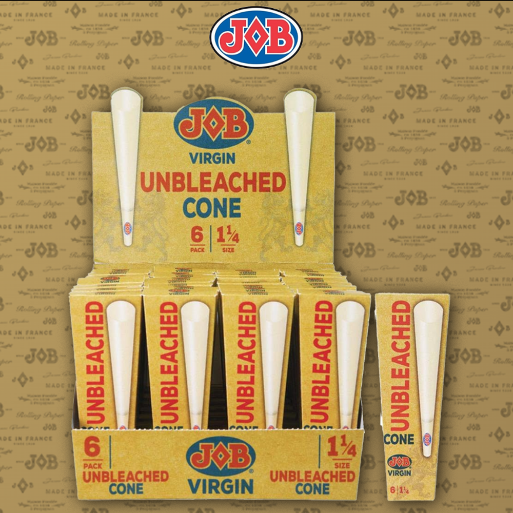 JOB 1 1/4 UNBLEACHED CONE 6-PACK - 32CT DISPLAY