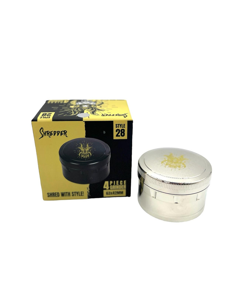 SHREDDER 4 PIECE GRINDER 63MM (STYLE 28) - MIXED COLOR