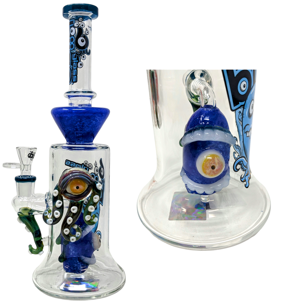 BIIGO BY LOOKAH - MOUTH FULL OF EYE PERC TENTACLE VISION WATERPIPE 12.5"