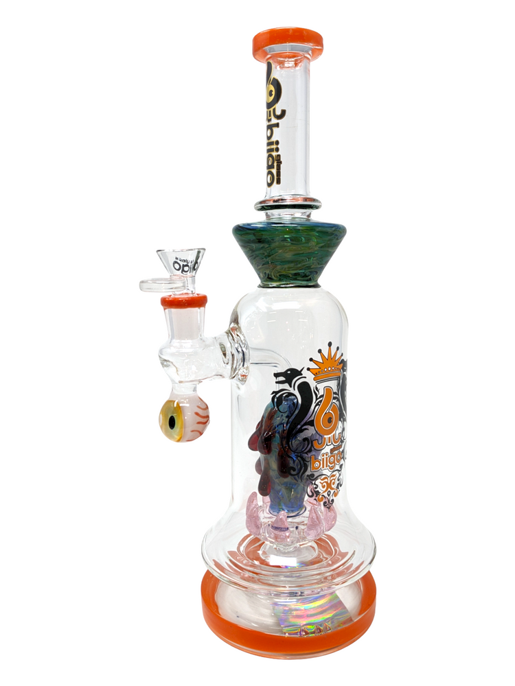 BIIGO BY LOOKAH - BELL BOTTOM OOZING MONSTER EYE PERC WATERPIPE 13.5"