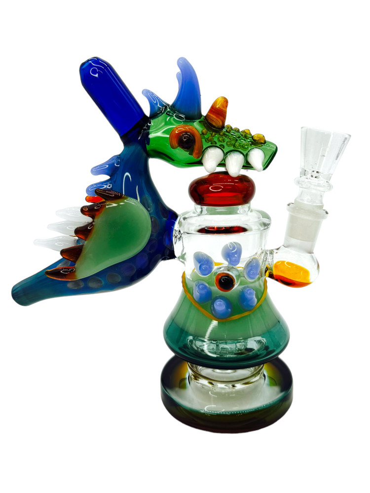 METRIX DRAGON ATTACHED WATERPIPE ASSORTED COLOR 7"