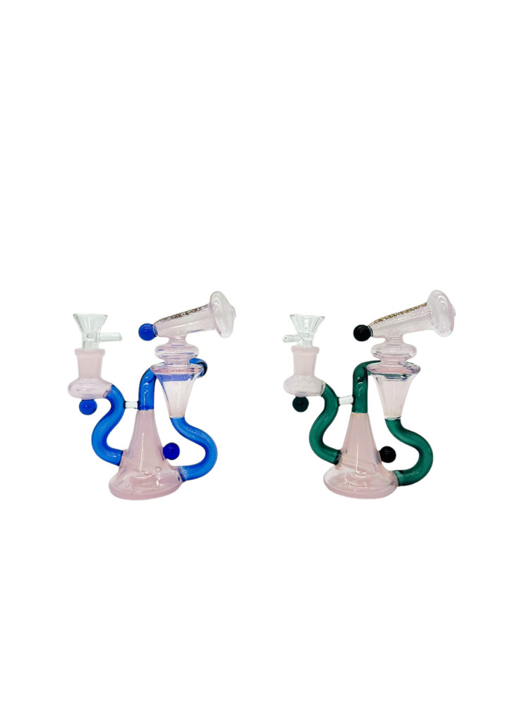 METRIX HORN RECYCLER WATERPIPE ASSORTED COLOR 6"